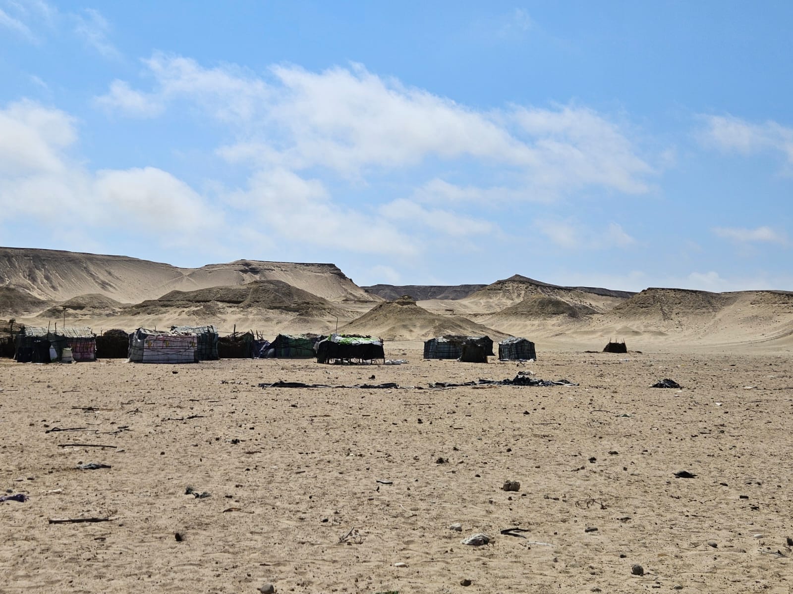 Settlement in the desert in Namibe Province, Angola
