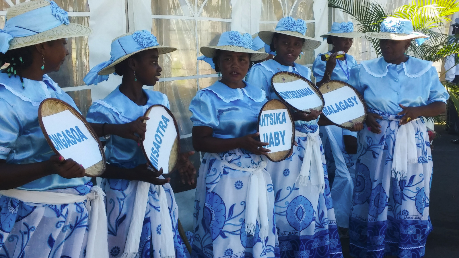 Women wearing lamba in Toamasina, Madagascar