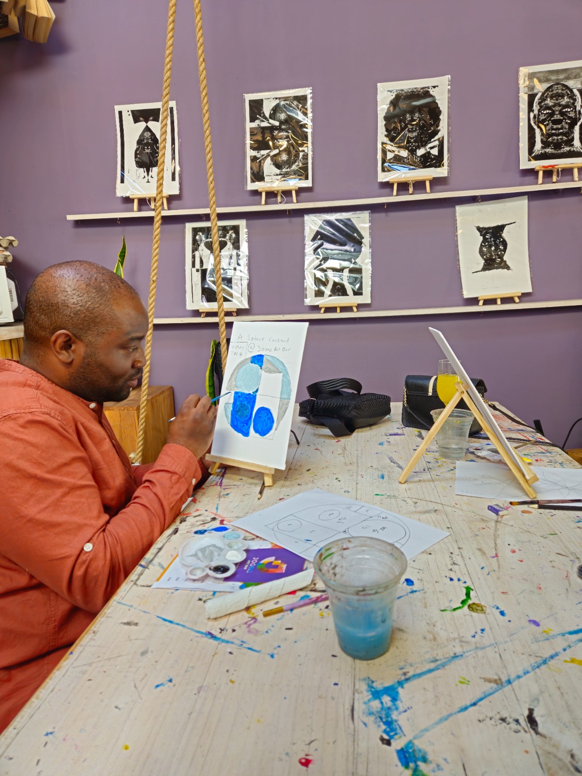Painting activity at Joons Bar in Johannesburg