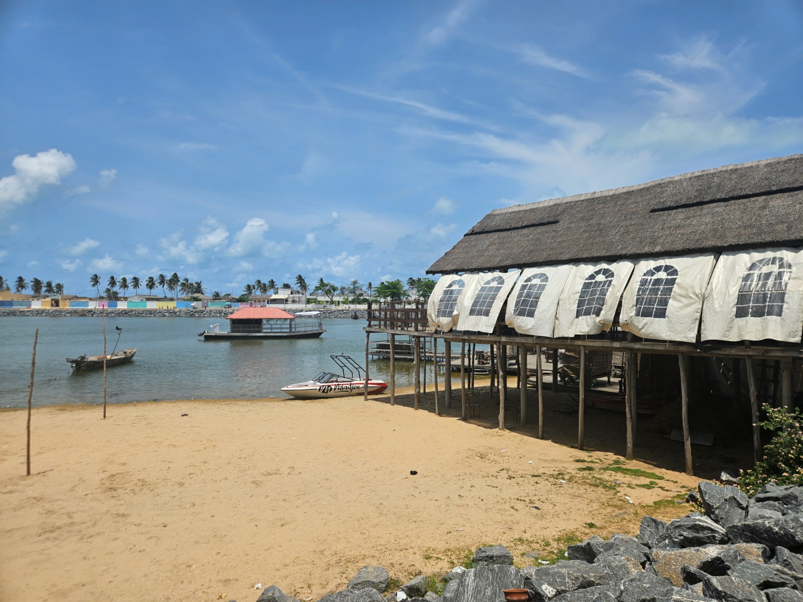 Side view of Miadjoe by the water in Aného