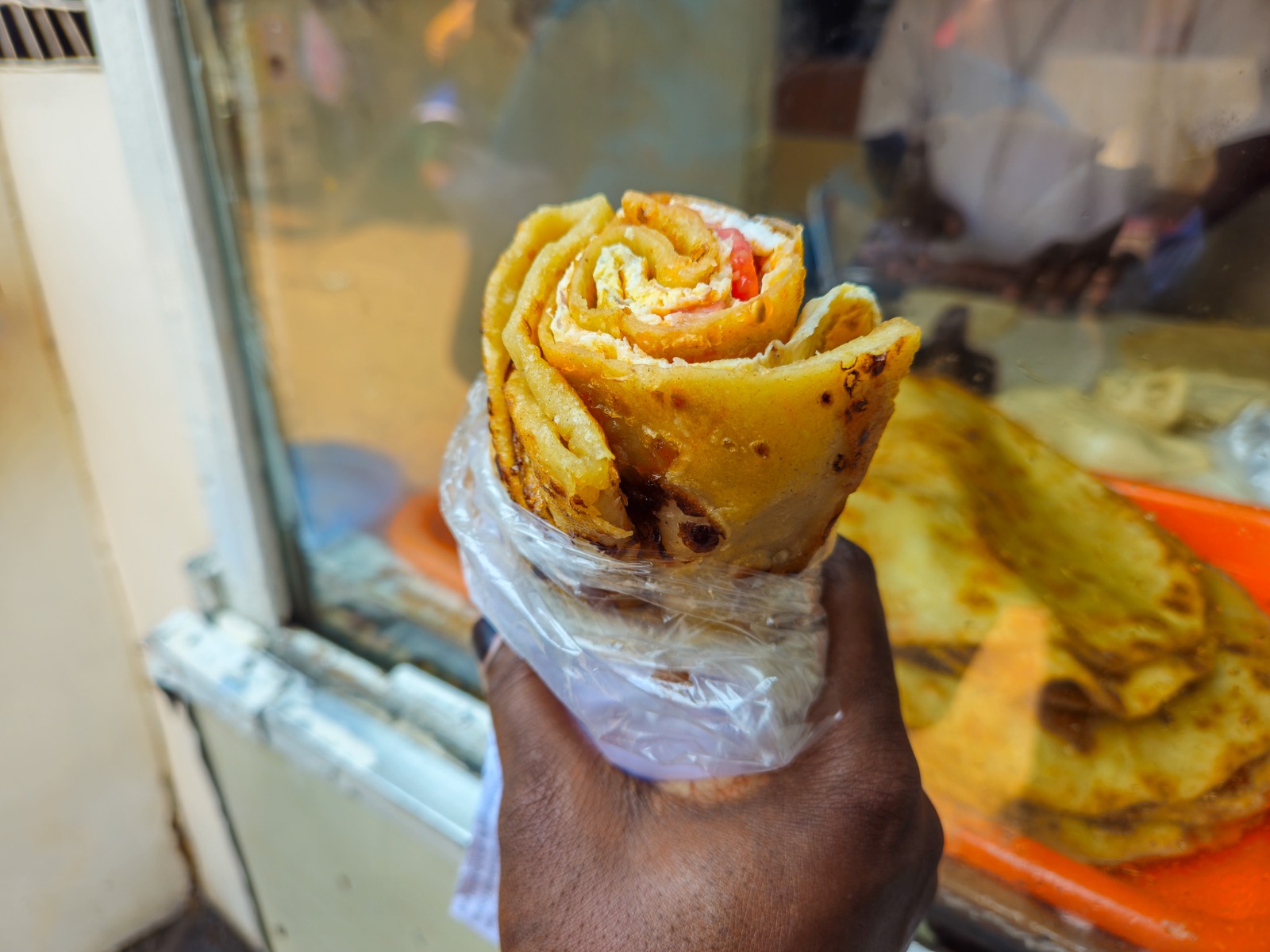 Rolex street food in Kampala, Uganda